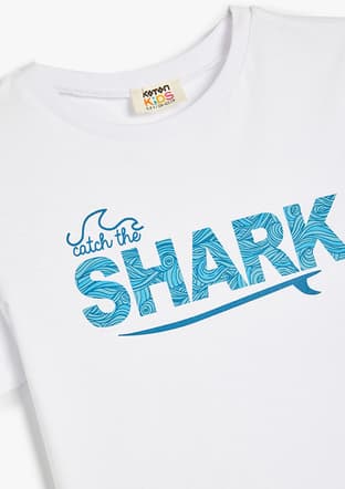 5Skb10135Tk Erkek Çocuk Beyaz Baskılı T-shirt - 3
