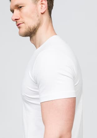 25Yjeeo04142 Erkek Beyaz Bisiklet Yaka T-shirt - 3
