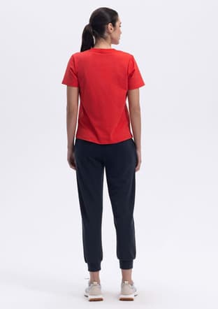 Ef444 Kadın Kırmızı Baskılı T-shirt - 2