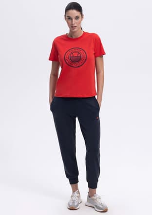 Ef444 Kadın Kırmızı Baskılı T-shirt - 3