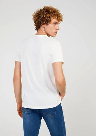 Tc7124 Erkek Beyaz Baskılı T-shirt - 2