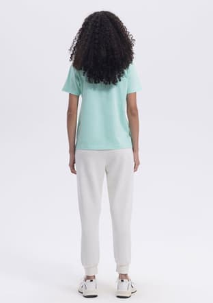 Ef174-1 Kadın Yeşil Baskılı T-shirt - 3