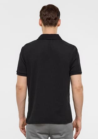 B34S10062 Erkek Siyah Polo Yaka T-shirt - 2