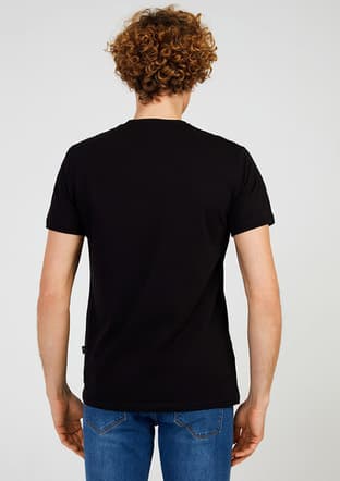 Tc7111 Erkek Siyah Baskılı T-shirt - 2