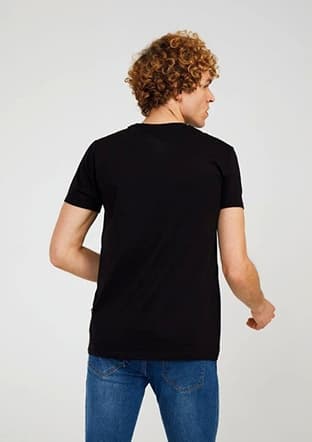 Tc7117 Erkek Siyah Baskılı T-shirt - 2
