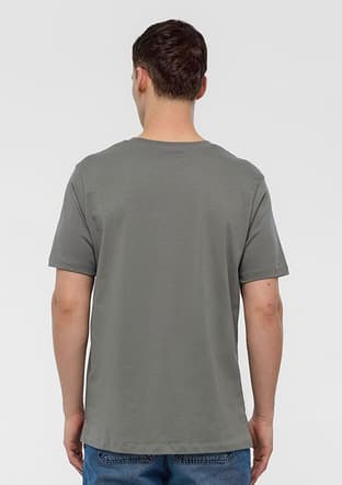 B34S10004 Erkek Gri Bisiklet Yaka T-shirt - 2