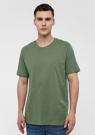 B34S10004 Erkek Yeşil Bisiklet Yaka T-shirt - 1