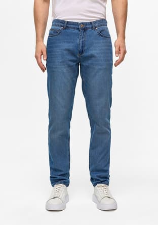 B34S35012 Erkek Mavi Jean Pantolon - 2