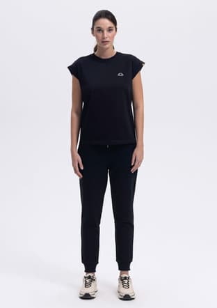 Ef450 Kadın Siyah Baskılı T-shirt - 1