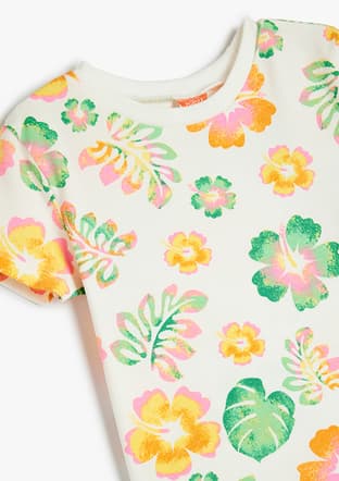 5Smg10068Ak Kız Bebek Beyaz Baskılı T-shirt - 3