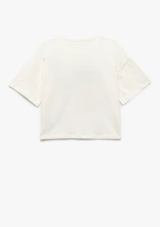 5Skg10143Ak Kız Çocuk Beyaz Baskılı T-shirt - 2