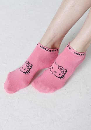 Roz-88/1 Kız Çocuk Pembe Soket Çorap - 1