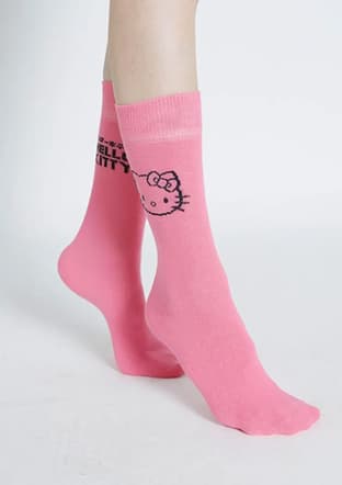 Roz-88/3 Kız Çocuk Pembe Soket Çorap - 1