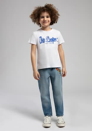 252 Lcb 242002 Erkek Çocuk Beyaz Baskılı T-shirt - 1
