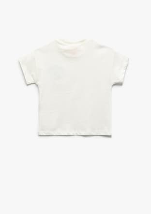 5Smg10052Ak Kız Bebek Beyaz Bisiklet Yaka T-shirt - 2
