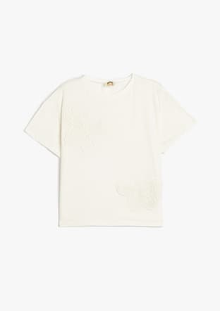 5Skg10090Ak Kız Çocuk Beyaz Bisiklet Yaka T-shirt - 1