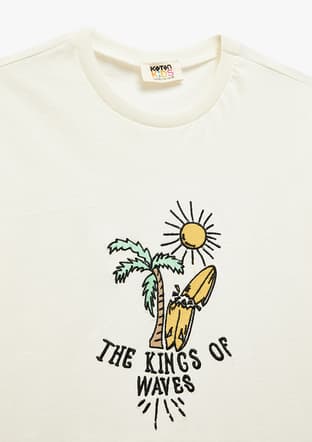5Skb10123Tk Erkek Çocuk Beyaz Bisiklet Yaka T-shirt - 3