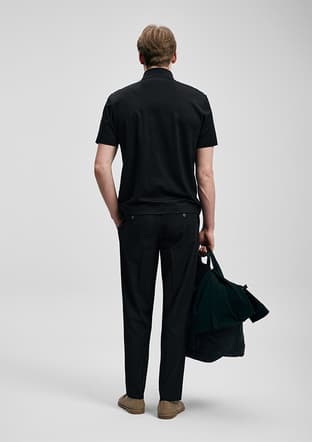 111040234 Erkek Siyah Polo Yaka T-shirt - 2