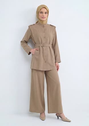 26Yt636 Kadın Bej Pantolon - 1