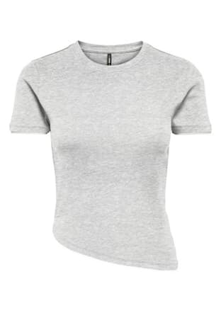 15390689 Kadın Gri Bisiklet Yaka T-shirt - 1