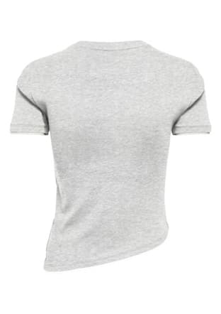 15390689 Kadın Gri Bisiklet Yaka T-shirt - 2