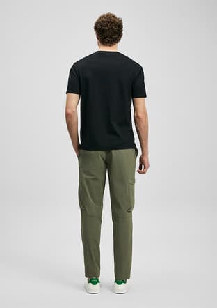 111020323 Erkek Siyah Bisiklet Yaka T-shirt - 2