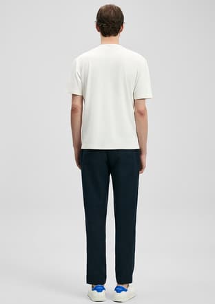 111020323 Erkek Beyaz Bisiklet Yaka T-shirt - 2