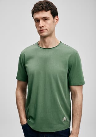 111020312 Erkek Yeşil Baskılı T-shirt - 1