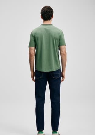 111020312 Erkek Yeşil Baskılı T-shirt - 2
