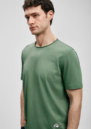 111020312 Erkek Yeşil Baskılı T-shirt - 3
