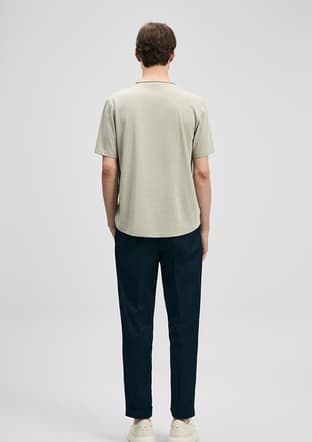 111020312 Erkek Bej Baskılı T-shirt - 2