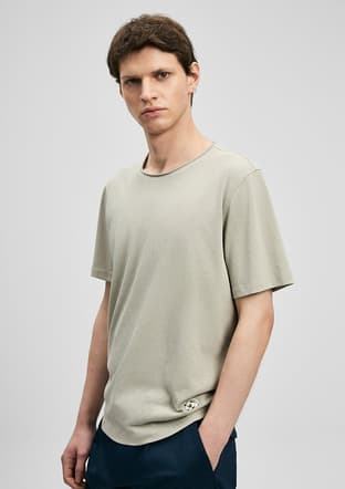 111020312 Erkek Bej Baskılı T-shirt - 3