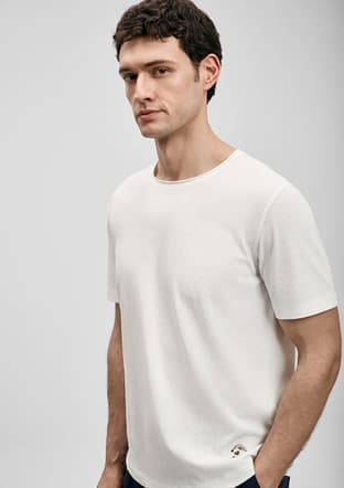 111020312 Erkek Beyaz Baskılı T-shirt - 3