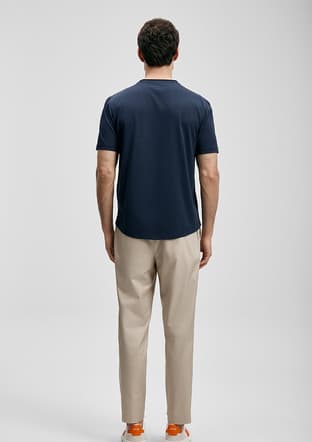 111020312 Erkek Lacivert Baskılı T-shirt - 2