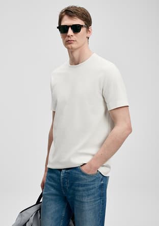 111020311 Erkek Beyaz Baskılı T-shirt - 3