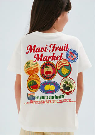 M7610435-70057 Kız Çocuk Baskılı T-Shirt - 3
