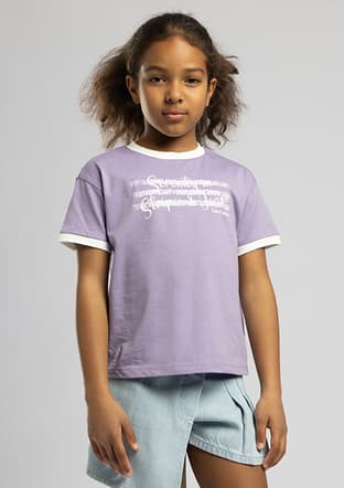 262 Lcg 242008 Kız Çocuk Mor O Yaka T-shirt - 1