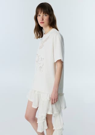 Ts1260070254 Kadın Beyaz Baskılı T-shirt - 3