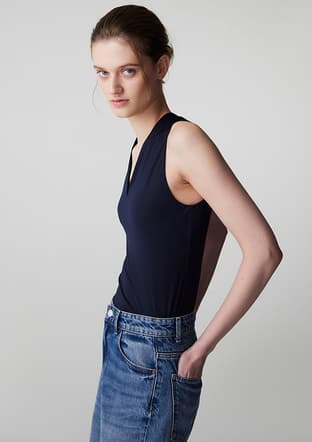 Is1260070042 Kadın Lacivert V Yaka T-shirt - 3