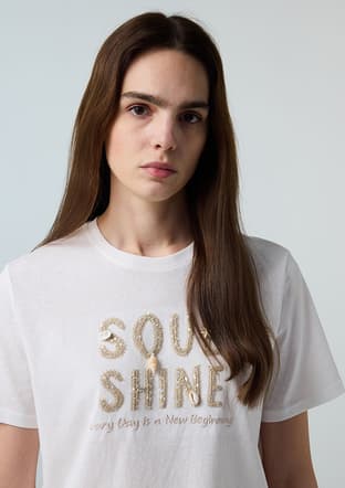 Is1260070172 Kadın Beyaz Kısa Kol T-shirt - 1