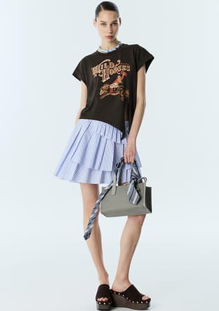 Ts1260070225 Kadın Kahverengi Baskılı T-shirt - 2