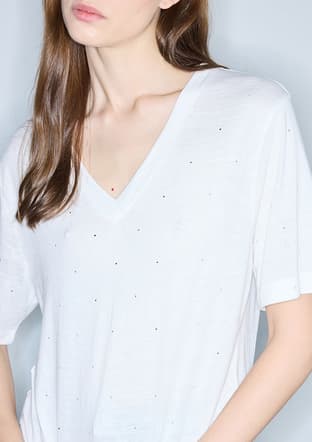 Is1260070177 Kadın Beyaz V Yaka T-shirt - 2