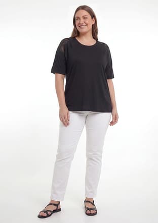 O6898 Kadın Siyah Basic T-shirt - 2
