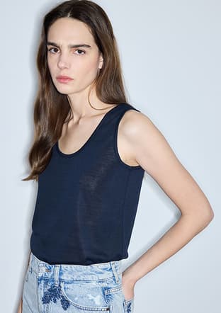 Is1260070170 Kadın Lacivert Basic T-shirt - 1