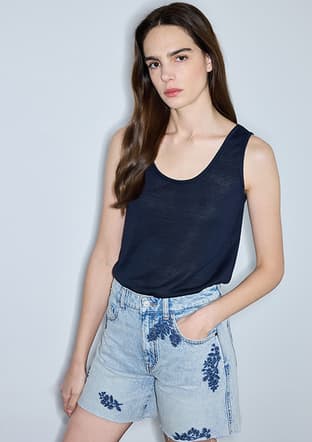 Is1260070170 Kadın Lacivert Basic T-shirt - 3
