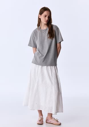 Ts1260070339 Kadın Gri Kısa Kol T-shirt - 2