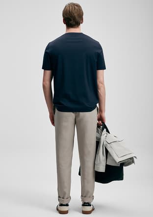 111020317 Erkek Lacivert Baskılı T-shirt - 2