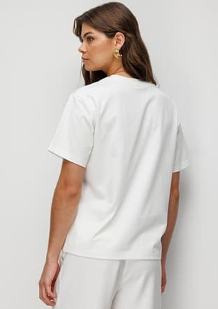 M2Mz1030180036 Kadın Beyaz Bisiklet Yaka T-shirt - 2