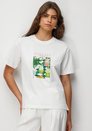 M2Mz1030180037 Kadın Baskılı T-Shirt - 1