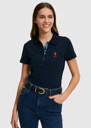 T117268845.Pu-8814 Kadın Lacivert Basic T-shirt - 2